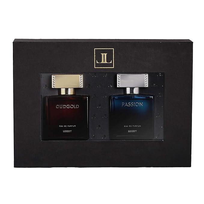 Liberty Luxury Perfume for Men Gift Set - Eau De Parfum (EDP) Spray Fragrances, OudGold and Passion Scent (50ml/1.7Oz each), Designed in France, Long Lasting Smell