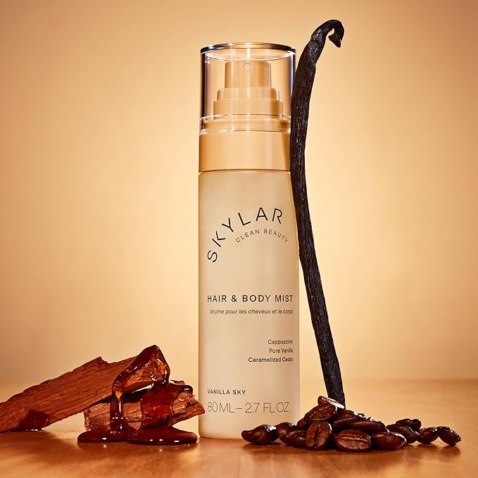 Skylar Vanilla Sky Hair & Body Mist | Hypoallergenic & Clean Fragrance | Vegan, Cruelty Free, and Safe For Sensitive Skin | 80 ML, 2.7 Fl Oz