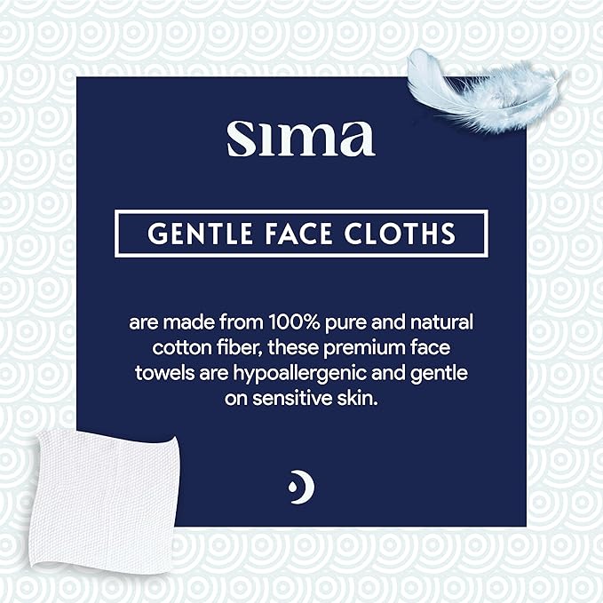 Sima - Bundle - Exfoliating Face & Body Scrub Towel White + Gentle Face Cloth