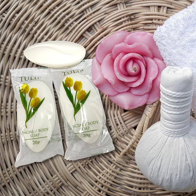 Tulip 108 Count Travel/Spa Facial Body Soap 0.7 Ounce Hotel Size In Bulk Individually Wrapped Scented With A Fresh Fragrance