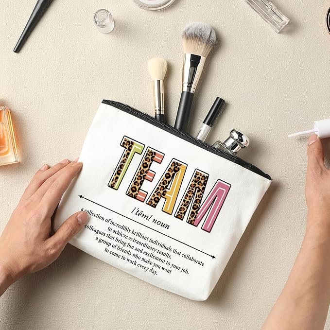 Team Definition Noun Boss Gifts Makeup Bag Cosmetic Bag Boss Appreciation Gifts for Women Employees Friend Coworker Lady Supervisor Weekend Bag Coin Purse Retirement Christmas Birthday