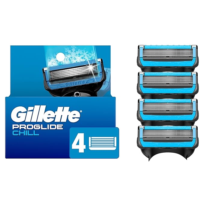 Gillette ProGlide Chill Razor Refills for Men, 4 Blade Refills