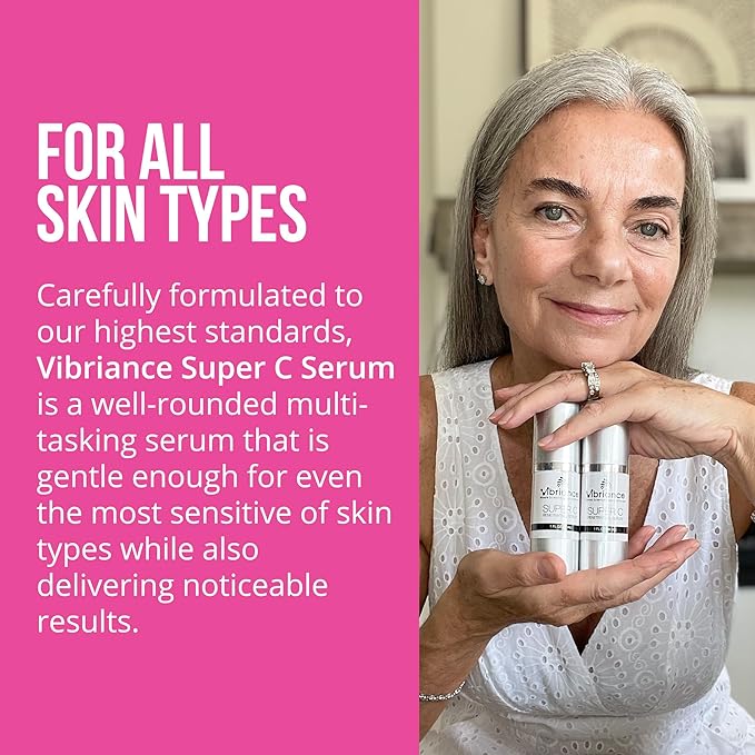 Vibriance Super C Serum for Mature Skin - All-in-One Vitamin Formula Hydrates, Firms, Lifts, Smooths, Targets Age Spots, Wrinkles, 1 fl oz - Pack of 2