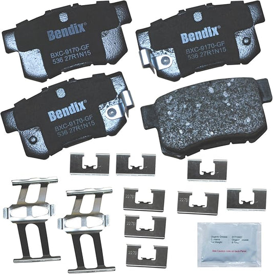 Bendix Priority1 CFC536 Ceramic Rear Brake Pads for Select Models Acura CL, Legend, RDX, RL, TL, Honda Accord, Civic, CR-V, Element, Odyssey, Isuzu Oasis