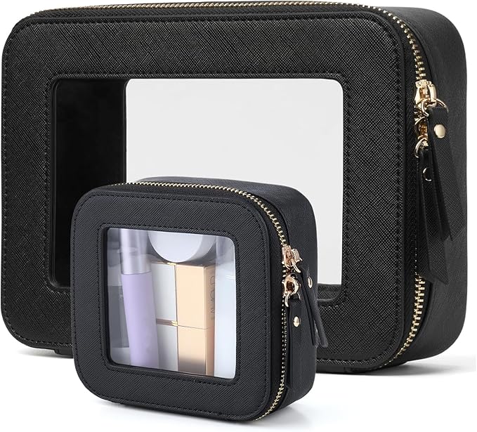 Clear Makeup Bag with Mini Cosmetic Bags,Travel Toiletry Bag for Women,Portable Cosmetic Bag Case, Transparent Waterproof Cosmetic Organizer Storage Bag for Women Men
