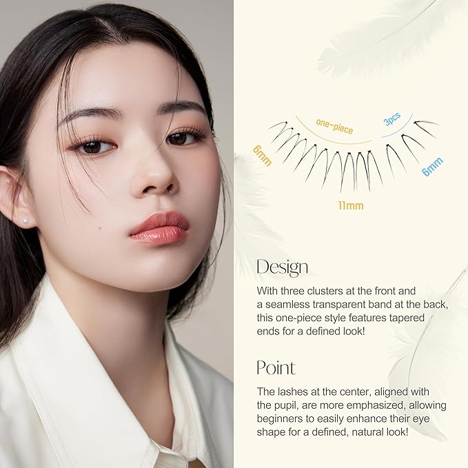 Eyelash x Artist Collaboration NO.01 – 5 Set Pack, Natural False Eyelashes, Short Lashes for a Soft & Wispy Look, Easy to Apply for a Seamless & Elegant Finish, K-Beauty