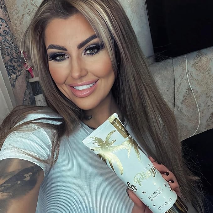 Onyx La Playa Tan & Glow Body Shimmer - Tan Extender & Illuminating Moisturizer - Anti-Streak After Tanning Lotion & Body Highlighter with Anti-Cellulite & Moisturizing Effect, Paraben Free