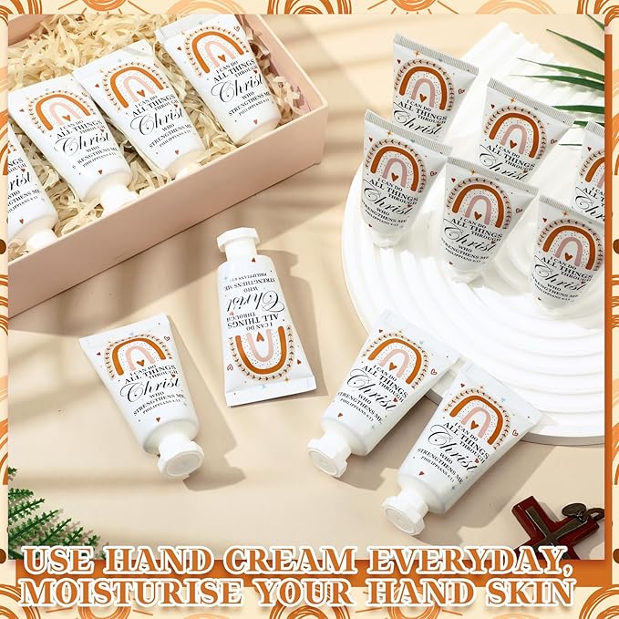 50 Pack Christian Hand Lotion Bulk Gifts for Women Mother Day Bible Mini Travel Hand Lotion Bulk for Stocking Stuffers Gifts Women Church Appreciation Teachers Coworkers(Boho)