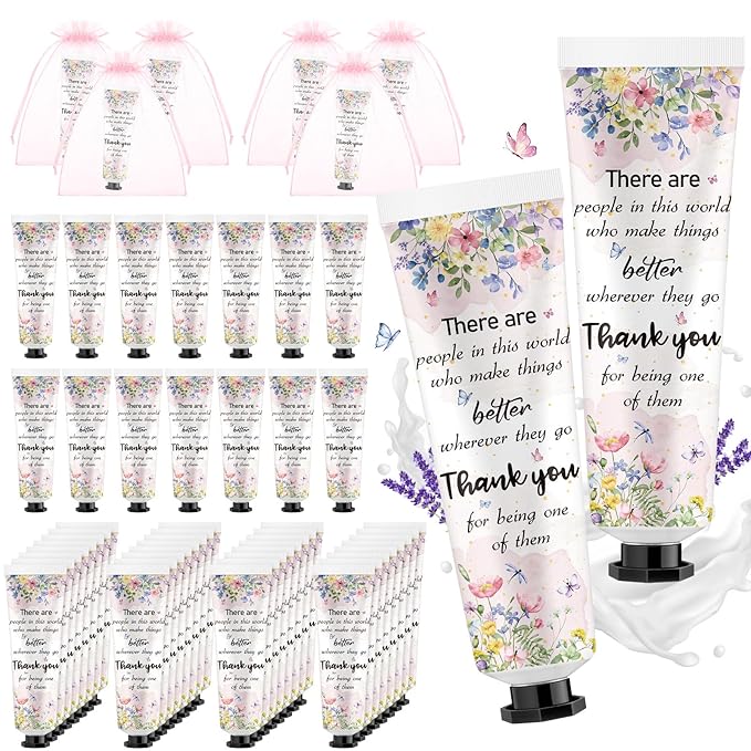 48 Sets Baby Shower Hand Cream Bulk Appreciation Baby Shower Favors Bridal Thank You Hand Cream for Guests Travel Size Lotion with Organza Bags