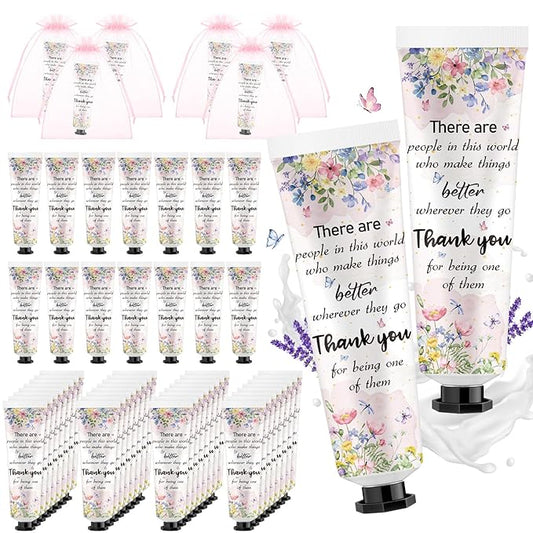 48 Sets Baby Shower Hand Cream Bulk Appreciation Baby Shower Favors Bridal Thank You Hand Cream for Guests Travel Size Lotion with Organza Bags