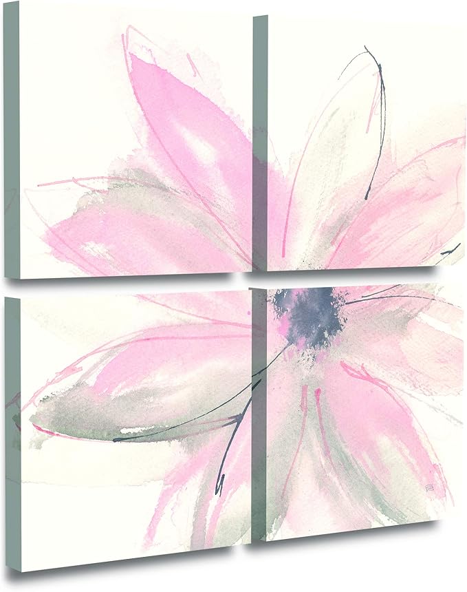 Trademark Fine Art ' Blush Clematis I ' Multi Panel Art Set 4 Piece by Chris Paschke 28x28
