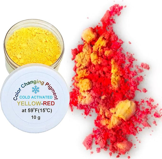 Temperature Activated Thermochromic Color Changing Pigment Perfect for Color Changing Slime (Yellow-Red 59F/15C)
