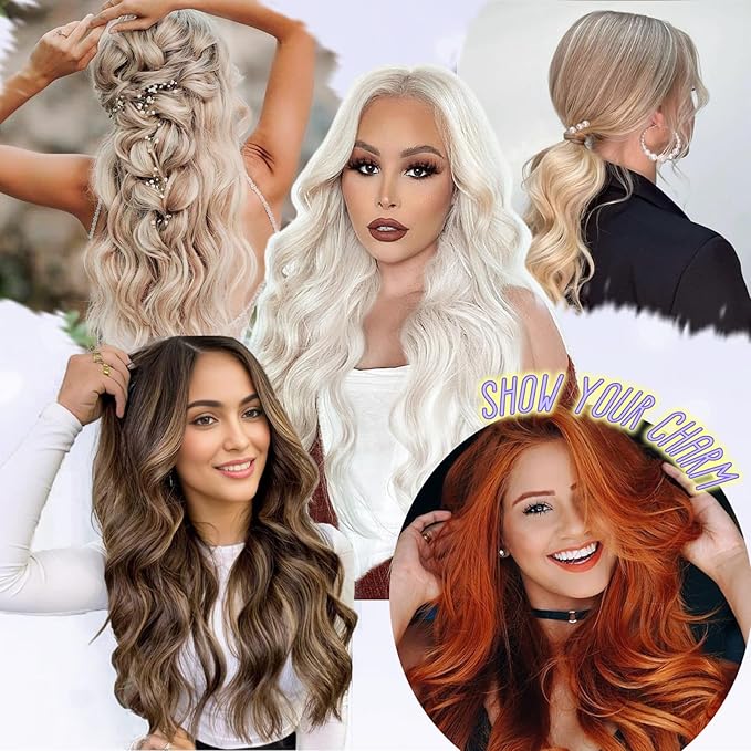 Clip in Hair Extensions for Women 20 Inch 5Pcs Long Wavy Curly Auburn Copper Red Hair Extensions Clip ins Full Head Synthetic Hair Extension for Women