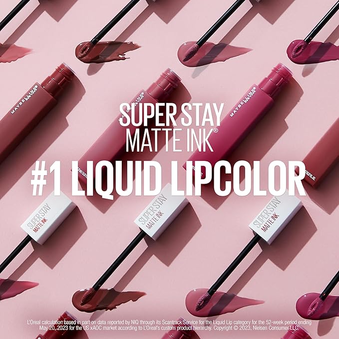 Maybelline Super Stay Matte Ink Liquid Lipstick Makeup, Long Lasting High Impact Color, Up to 16H Wear, Pathfinder, Berry Pink, 1 Count, Packaging May Vary