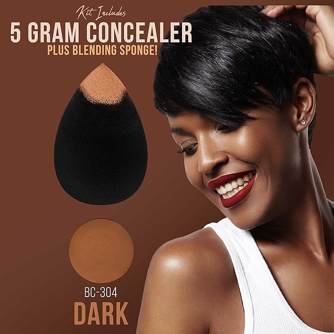 Belloccio Complete Cordless Handheld Airbrush Cosmetic Makeup System with 5 Dark Foundation Shades, Professional 18-Piece Kit, Moisturizing Primer, Blush, Bronzer, Highlighter, Concealer, User Guide