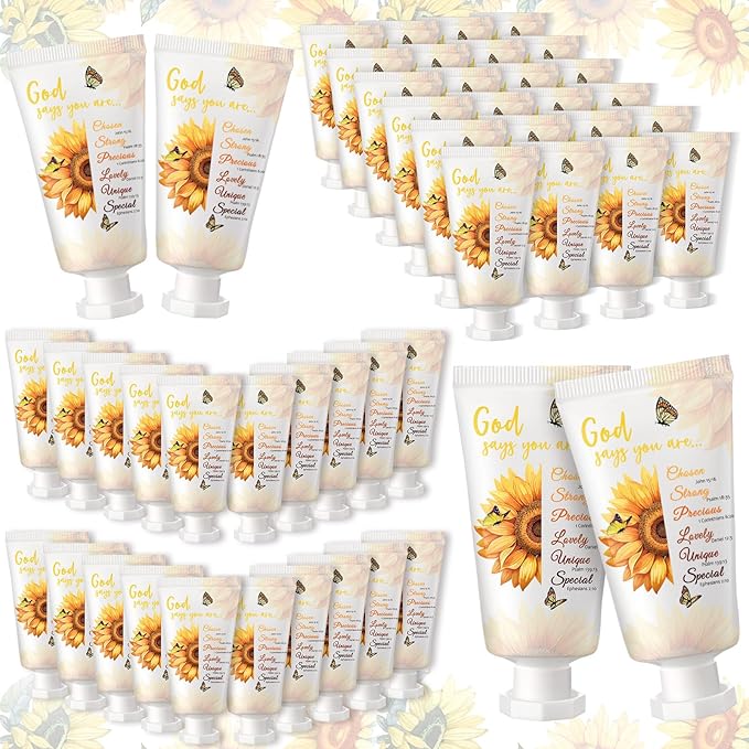 50 Pack Christian Hand Lotion Bulk Gifts for Women Mother Day Bible Mini Travel Hand Lotion Bulk for Stocking Stuffers Gifts Women Church Appreciation Teachers Coworkers(Rustic)
