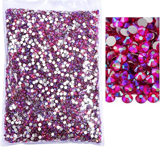 Blinginbox Flatback Rhinestones Bulk,14400pcs Crystal Round Loose Gemstones Glass Rhinestones for Crafts Makeup Nail Art Clothes Shoes DIY Decorations(SS16,3.8-4.0mm,Siam AB)