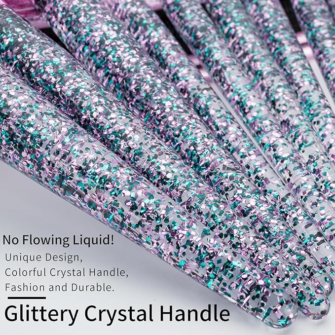 Glitter Makeup Brushes Set Professional, Vegan Makeup Brush Set with Case, Cosmetic Brushes Makeup Set, Make up Brushes Vegan, Purple Make up Brushes Set Professional, Makeup Brush Set Vegan.