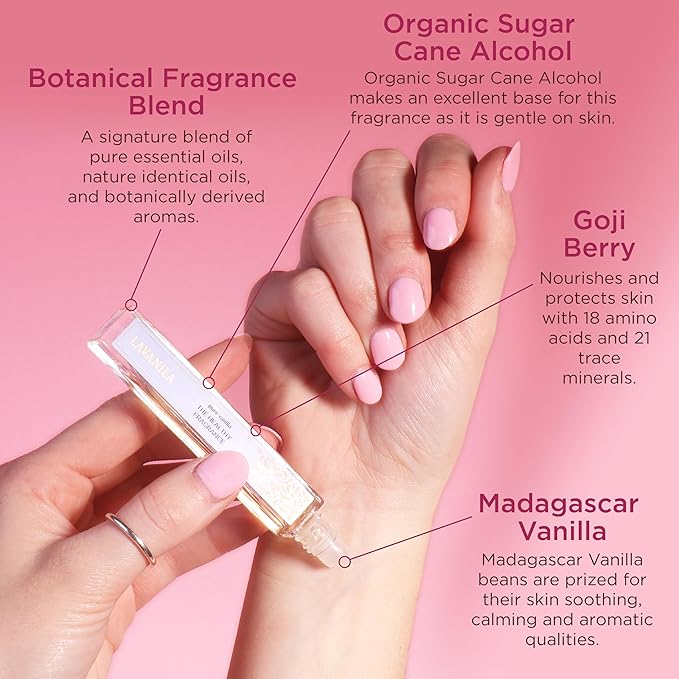 Lavanila Pure Vanilla Perfume Set for Women (1.7 Fl Oz + 10ml Roller-Ball) - Pure Madagascar Vanilla Fragrance, Clean and Natural Eau de Parfum Made In USA