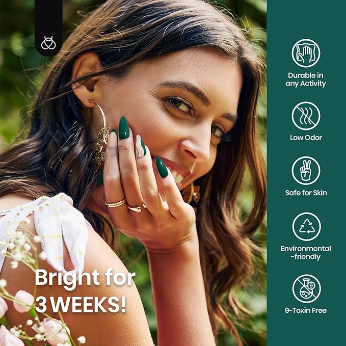 Beetles Green Gel Nail Polish Kit, 6 Colors Glitter Pearl Green Shimmer Nude Cream Gel Nail Polish Spring Summer Soak off Uv LED Nail Lamp Nail Kit DIY Home Manicure