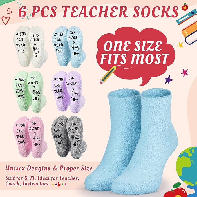 24 Pcs Teacher Appreciation Gift from Students 2025 Teachers' Day Thank You Gifts Bulk 24 oz Plastic Tumbler Cup Makeup Cosmetic Bag with Zipper Crew Sock Keychain for Retirement(Rainbow)