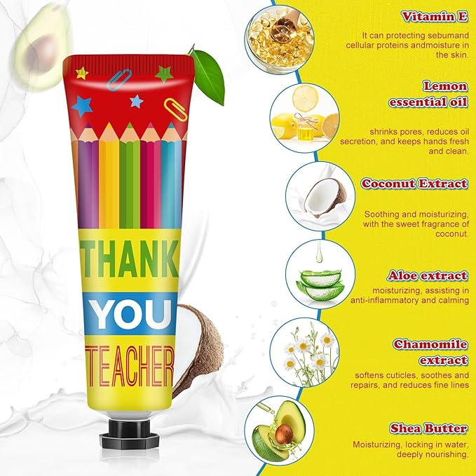 48 Sets Baby Shower Hand Cream Bulk Teacher Gifts Baby Shower Favors Bridal Thank You Hand Cream for Guests Travel Size Lotion with Organza Bags