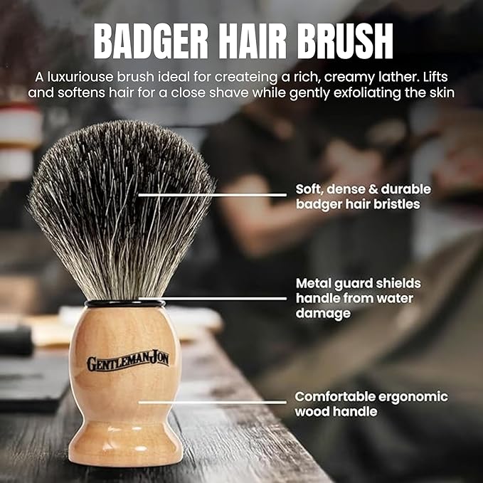 Safety Razor Shaving Kit | Vintage Wet Shave Grooming Set for Men - Includes: Safety Razor, Hair Shaving Brush, Alum Block, Shave Soap, Bowl & Double Edge Razor Blades