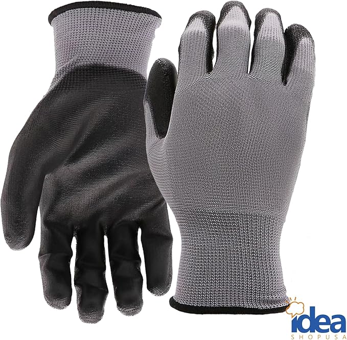 O'Keeffe's Working Hands Hand Cream 6.8oz Bundle with Polyurethane Work Gloves - Intense Moisturizing for Dry, Cracked Hands with Protective Gloves for Gardening, DIY, and Food Industry Use