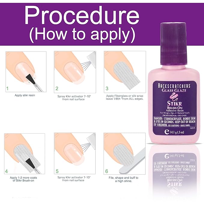 Backscratchers Extreme Glass Glaze Stikr Brush-On, 0.5 Fluid Ounce