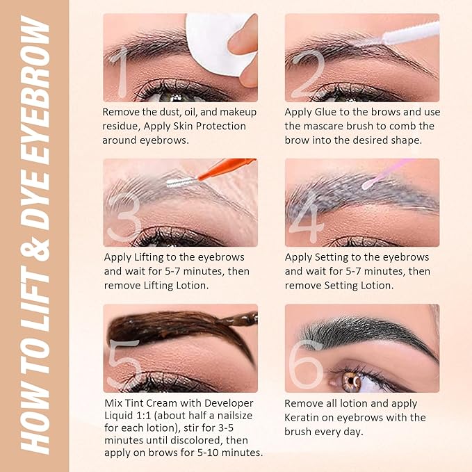 Libeauty Lash Lift Kit and Black Color, Brow Lamination Kit Quick Curling Perming & Coloring with Complete Tools DIY at Home and Popular with Salons