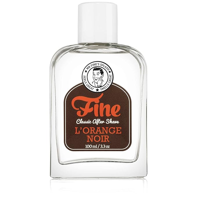 Fine Men's Aftershave - L'Orange Noir Fragrance, Soothing & Toning Post Shave Balm, Calms Razor Burn, Classic Barbershop Feel, Alcohol-Based Formula, Gentle for All Skin Types, 100ml
