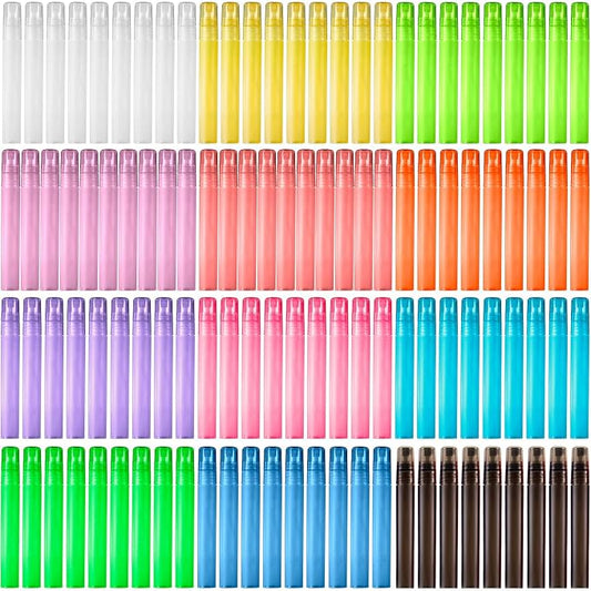 108 Pieces 10 ml Spray Bottles Plastic Perfume Bottles Empty Fine Mist Perfume Bottle for Essential Oils Supplies(Assorted Color)