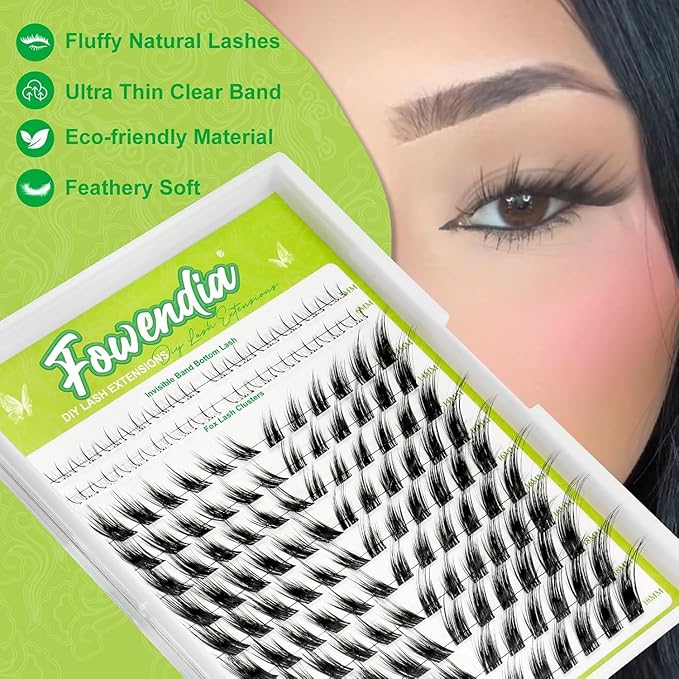 Fox Cat Eye Lashes D Curl Lash Clusters 8-18mm DIY Lash Extension 0.3mm Wispy Individual Cluster Eyelash Extensions, Fairy Fox