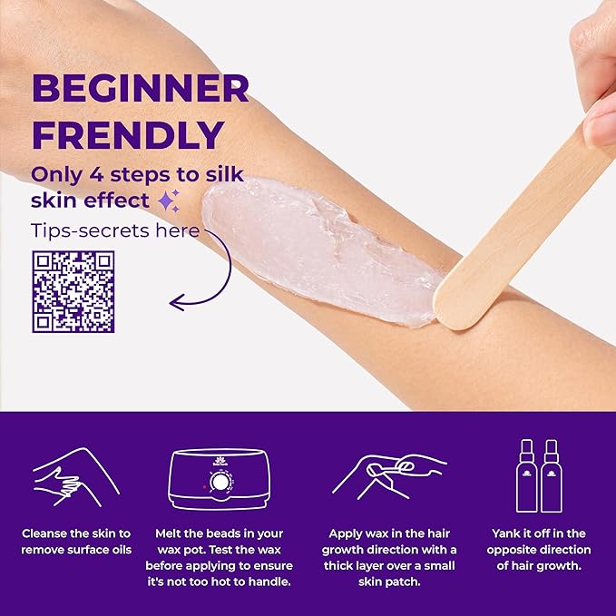 Bella Verde Hard Wax Beads for Hair Removal 1.76 Pounds - Waxing Beads - Scentless Bikini Brazilian Wax Beads - Facial Body Wax Beads - for Sensitive Skin