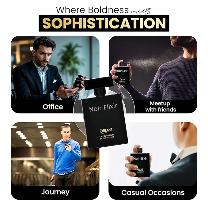 Noir Elixir 3.4 Oz Eau De Parfum for Men – Long-Lasting, Unisex Fragrance 105 ml with Bold and Sophisticated Scent Inspired by Aventus Creed