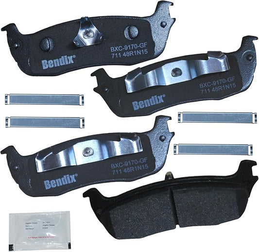 Bendix Priority1 CFC711 Ceramic Rear Brake Pads for Select Models Ford Expedition, F-150, F-150 Heritage, F-250, Lobo, Lincoln Blackwood, Navigator, Town Car