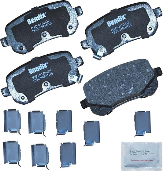 Bendix Priority1 CFC1326 Ceramic Rear Brake Pads for Chrysler Town & Country 2012-2008, Dodge Grand Caravan 2012-2008, Journey 2012-2009, Ram C/V 2012, Volkswagen Routan 2012-2009