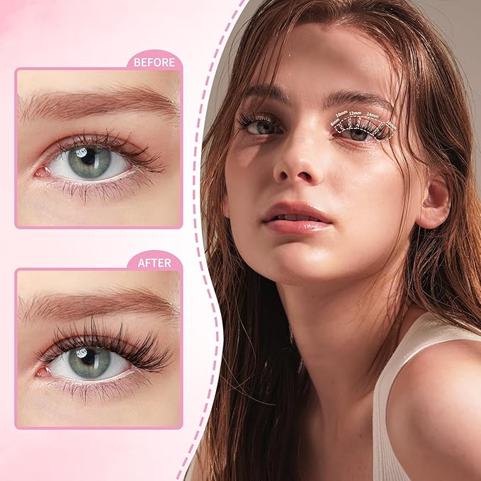 Born3D-ViVi Lash Clusters Wispy 8-18mm Eyelash Clusters Natural Lightly Fluffy D Curl - WideSpan DIY Eyelash Extensions Individual Lashes Ultra-Thin Invisible Lash Band Only Lashes