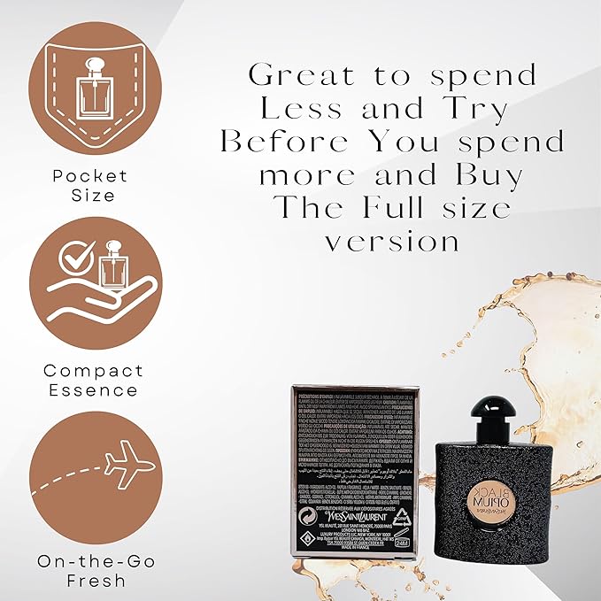 Yves Saint Laurent Black Opium Perfume for Women Mini EDP Splash 0.25 Ounce