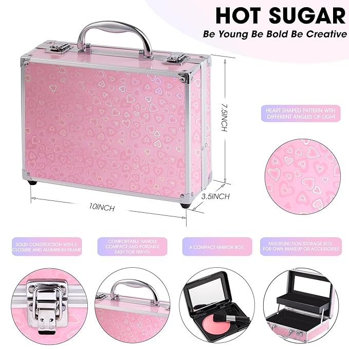 Hot Sugar Ultimate All-in-One Makeup Kit for Teen Girls, Basic Makeup Gift Set for Women - Create Stunning Looks with 52 Shades and Accessories (Pink Love)
