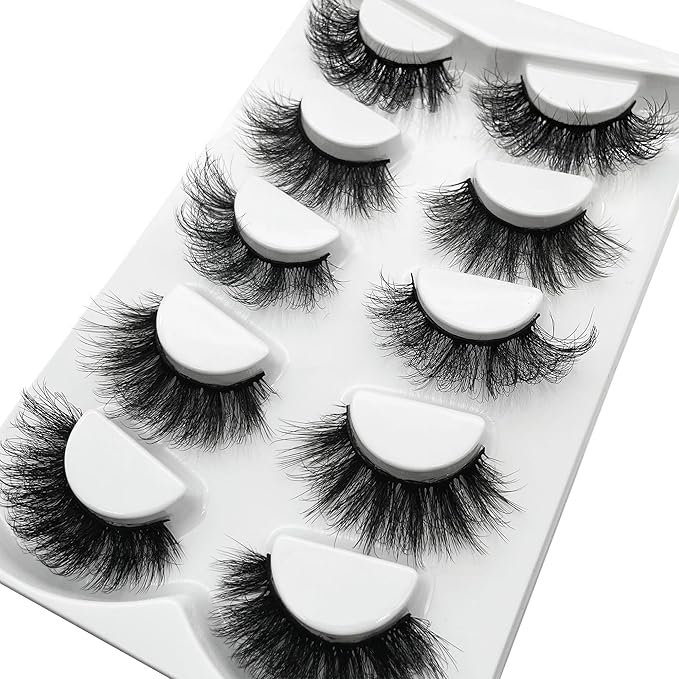False Eyelashes Mink Lashes Fluffy Dramatic 20mm Long Faux Mink Eyelashes D Curl Wispy Fake Lashes Pack Look Like Extension