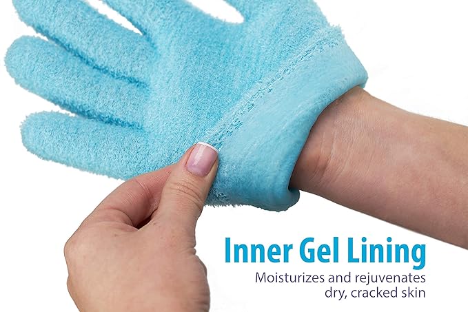 NatraCure Moisturizing Gel Gloves and Socks Gift Set (Color: Aqua) with NatraCure Foot Cream and Lotion Bundle