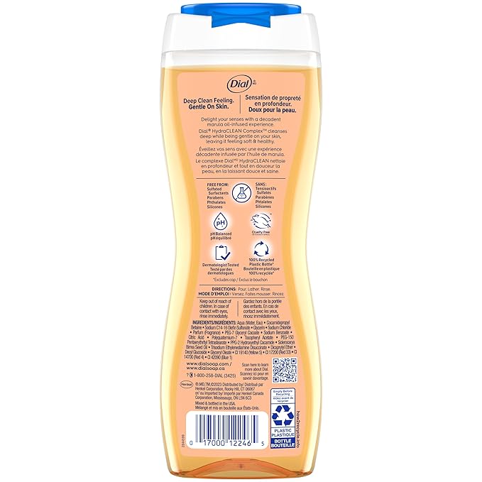 Dial Body Wash, Pamper & Indulge Marula Oil, 16 fl oz (Pack of 4)