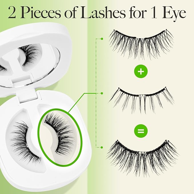LASHVIEW Upgrade Soft Magnetic Eyelashes with Applicator, Reusable Magnetic Lashes Natural Look, No Glue Needed, Windproof & Waterproof for All-Day Comfort (L24)
