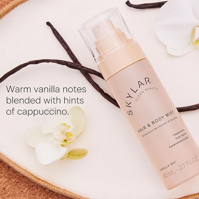 Skylar Vanilla Sky Hair & Body Mist | Hypoallergenic & Clean Fragrance | Vegan, Cruelty Free, and Safe For Sensitive Skin | 80 ML, 2.7 Fl Oz