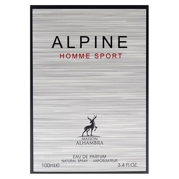 Maison Alhambra Alpine Homme Sport for Men Eau de Parfum Spray, 3.4 Ounce / 100 Ml