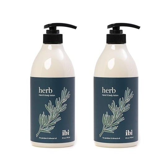IBI Moisture Hand and Body Lotion For Dry Skin with Herb 25.4 fl oz / 750ml, 2 bottle