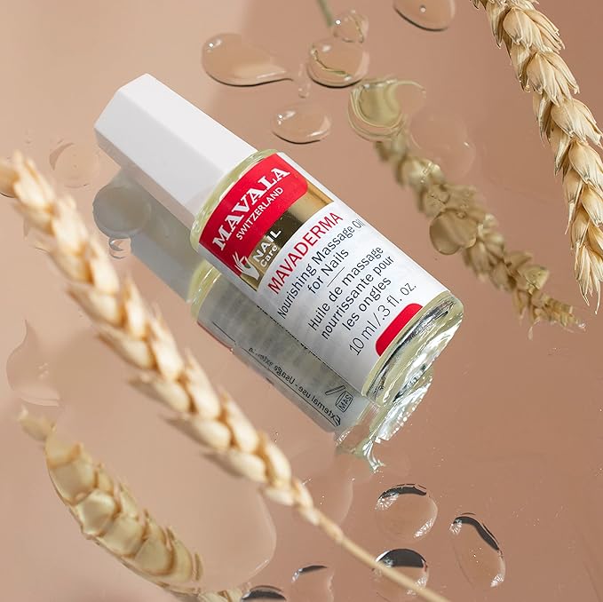 Mavala Mavaderma Nourishing Massage Oil for Nails, Nail Care, Nail Hardener, Cuticle Oil Nail Growth, Moisturizing & Healing Treatment for Cracked Nails & Rigid Cuticles (0.3 Ounce)