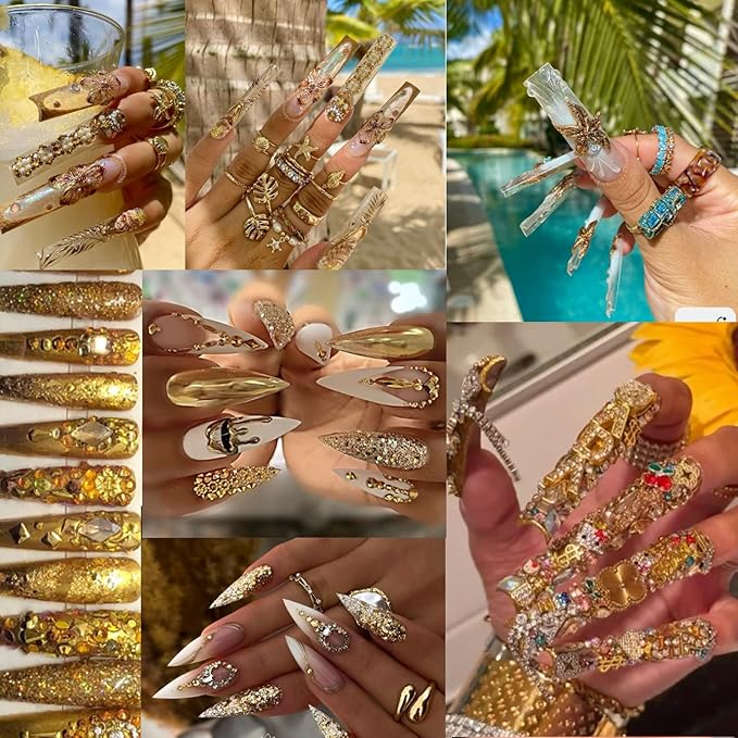 12 Types of Mine Gold 600 Diamonds + 2500 Flat Rhinestones Mix 20 Styles Flatback DIY Crafts Rhinestone Crystals 3D Decorations Flat Back Stones Set + Rhinestone Picker Wax Pen