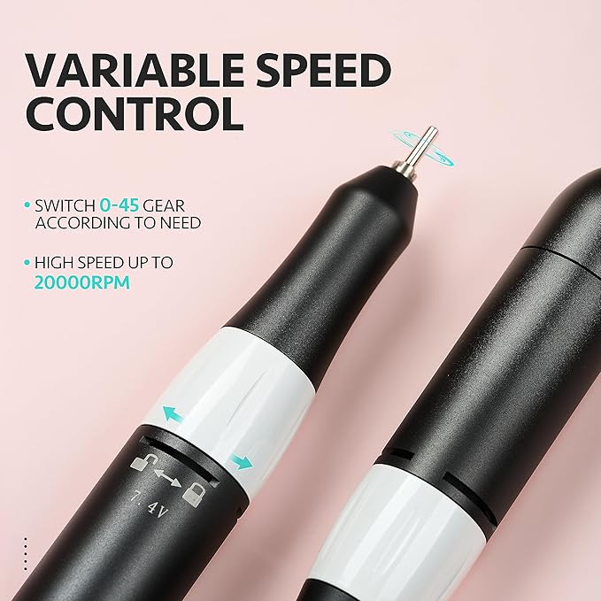 GAOY Cordless Nail Drill with 6 Nail Drill Bits for Acrylic and Gel Nails, 3Pcs Cuticle Trimmer Set Bundle